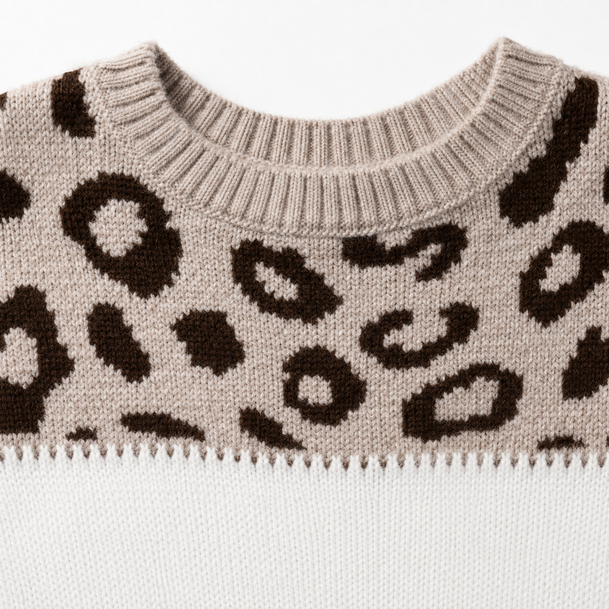 Pull Femme Grande Taille Color Block – Imprimé Léopard
